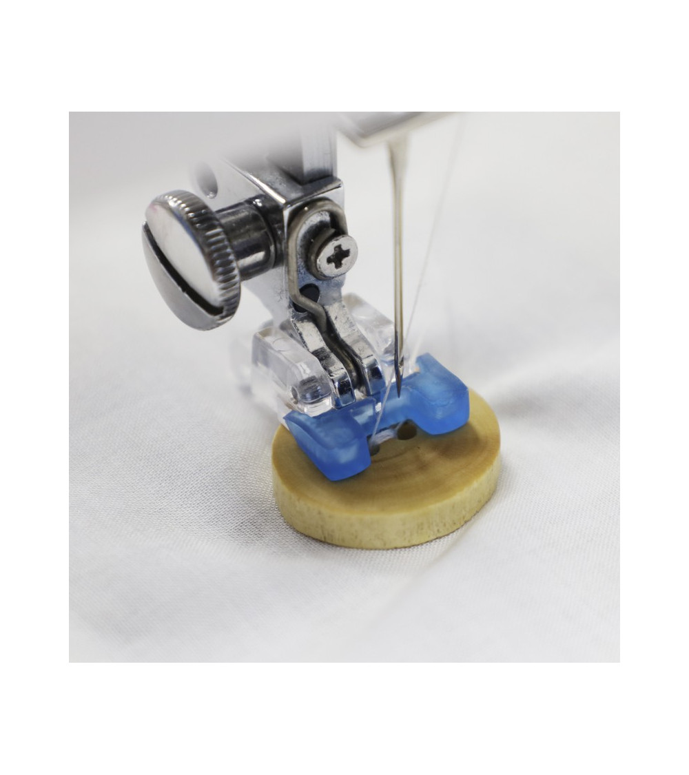 Presser foot for white button installation
