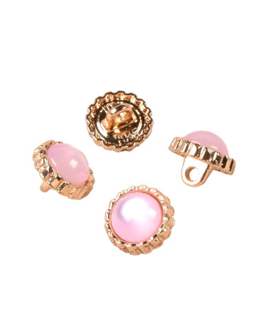 Set mit 6 rosa Perlen-Schmuckknöpfen, 11 mm