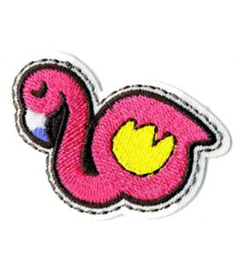 Flashy flamingo iron-on patch