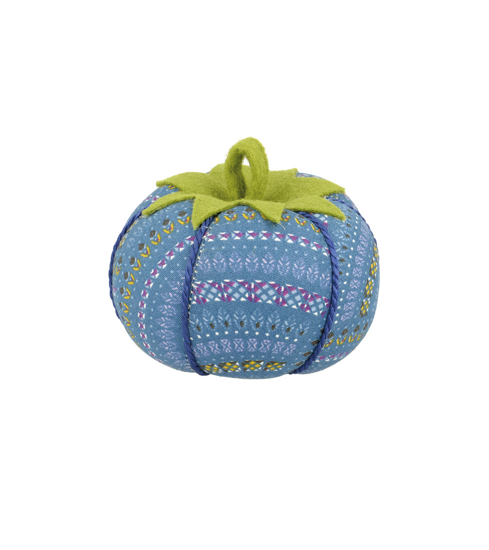 Porta alfileres de tomate 8cm arabescos azules
