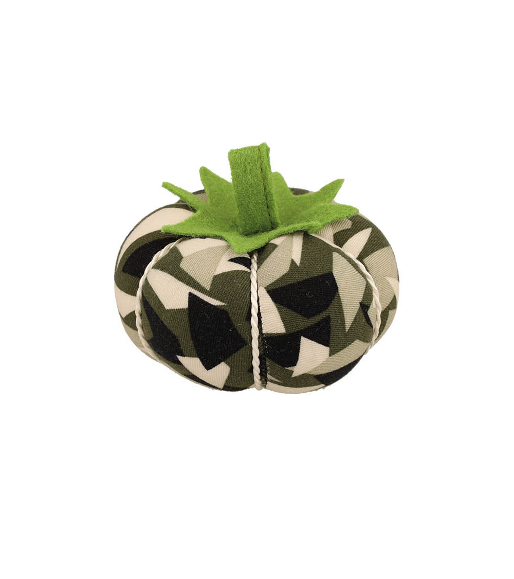 Tomato pin holder 8cm geometric print khaki