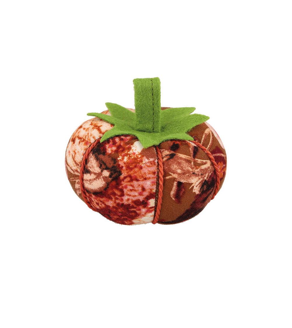 Tomato pin holder 8cm pink flowers