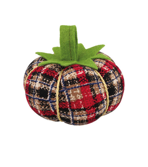 Tomato pin holder 8cm tartan print