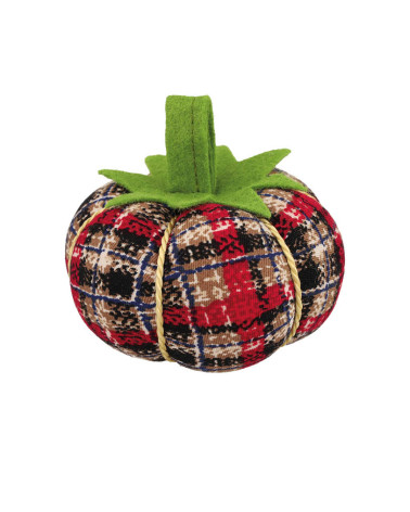 Tomato pin holder 8cm tartan print