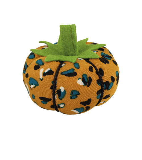 Tomato pin holder 8cm speckled print yellow mustard blue