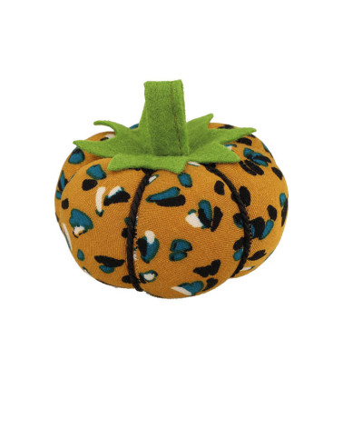 Tomato pin holder 8cm speckled print yellow mustard blue
