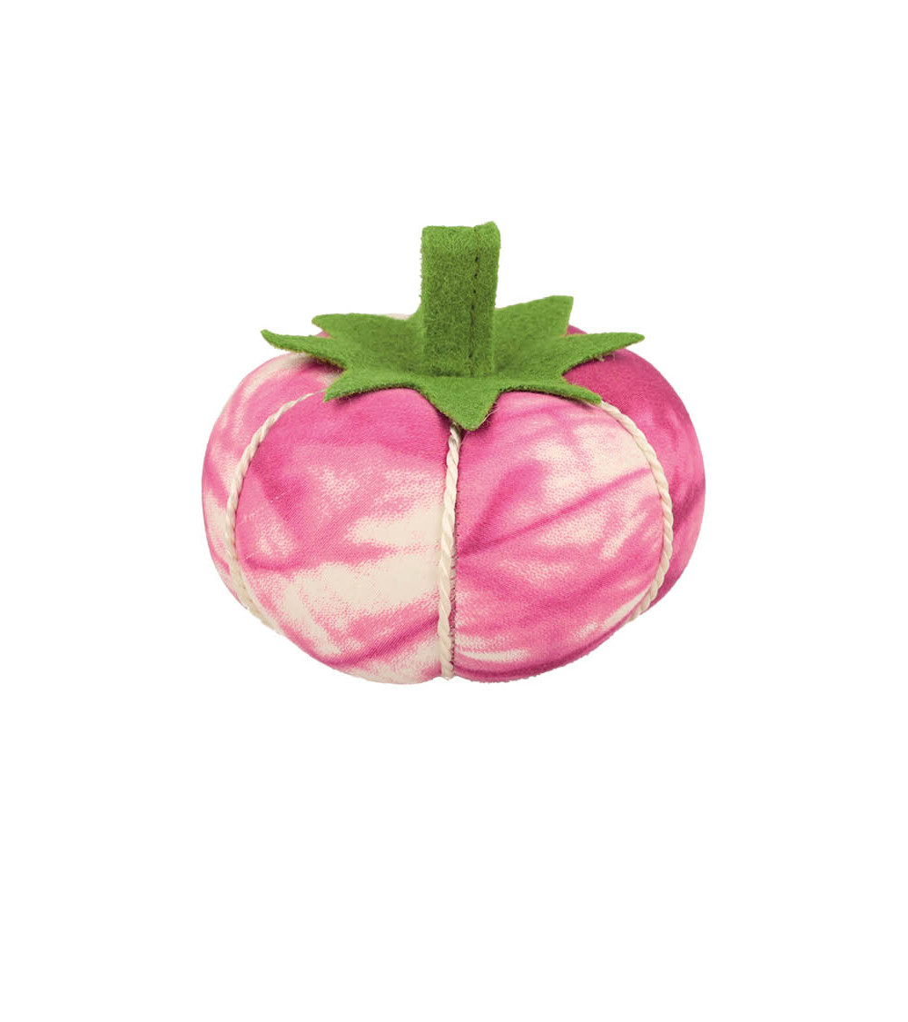 Tomate porte-épingles 8cm tie&die fuchsia