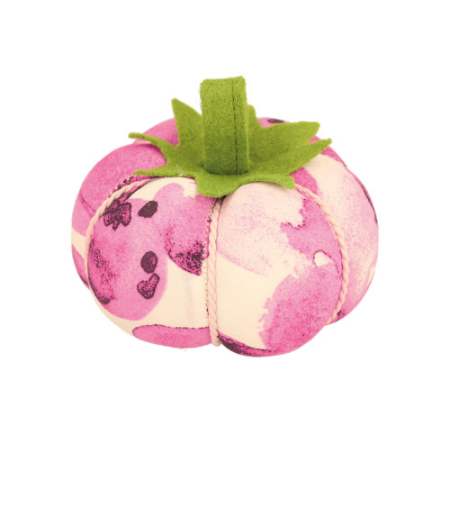 Tomato pin holder 8cm fuchsia bubbles