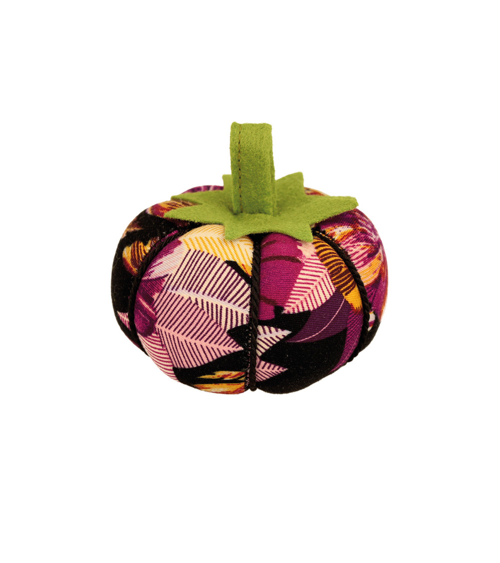 Tomato pin holder 8cm fuschia leaves
