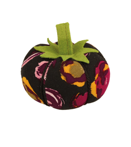 Tomate porte-épingles 8cm bulles fuchsia fonds noir