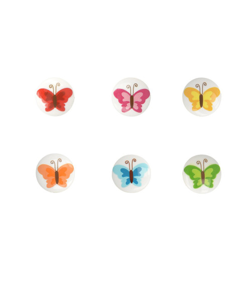 Lot de 6 boutons culot papillon