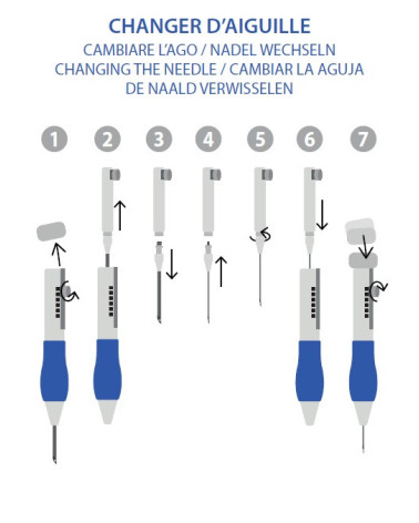 Set punch needle blanc