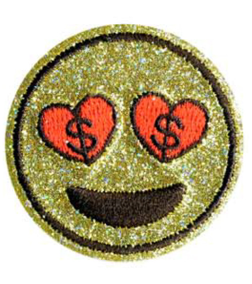 Round head glitter iron-on patch