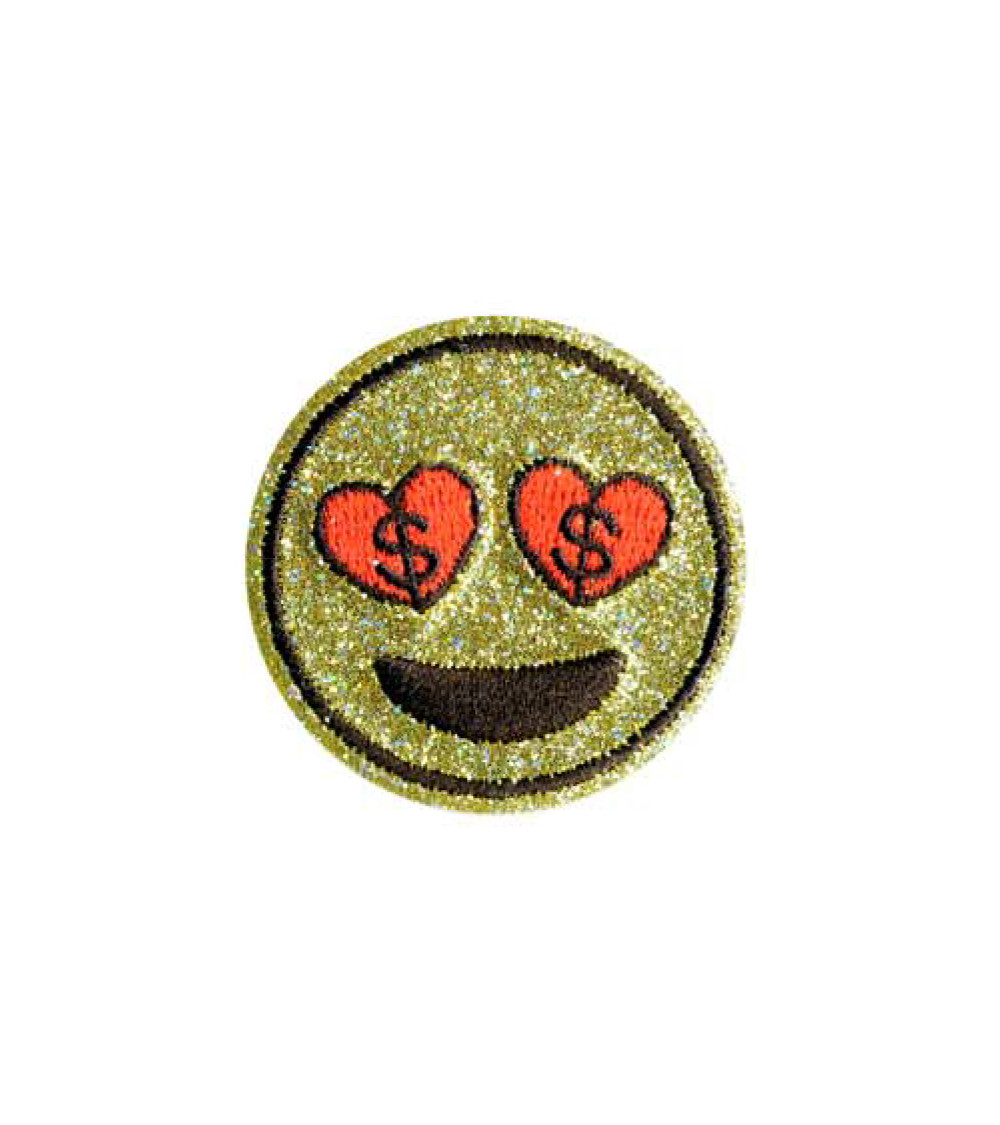 Round head glitter iron-on badge