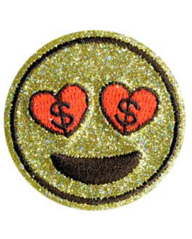Round head glitter iron-on badge