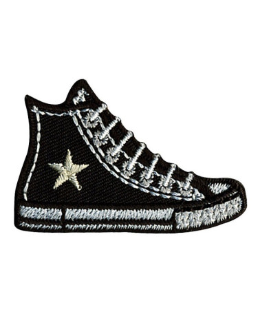 Ecusson basket en toile noir