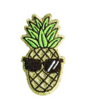 Ecusson thermocollant paillettes ananas 6x3cm