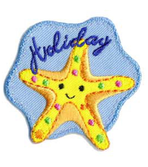 Holiday starfish iron-on patch 5x4.5cm