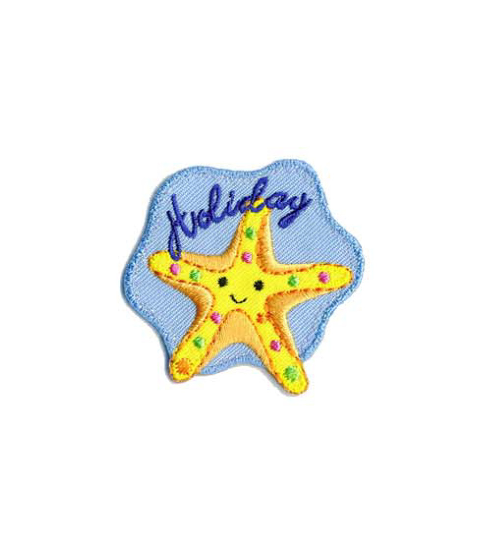 Holiday starfish iron-on patch 5x4.5cm