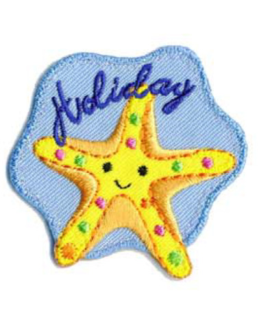 Holiday starfish iron-on patch 5x4.5cm