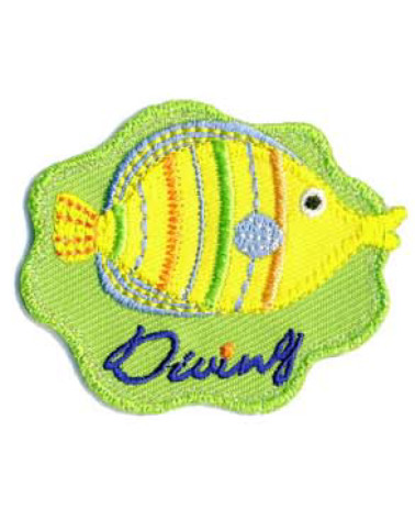 Taucherfisch-Aufnäher zum Aufbügeln, 5 x 4,5 cm
