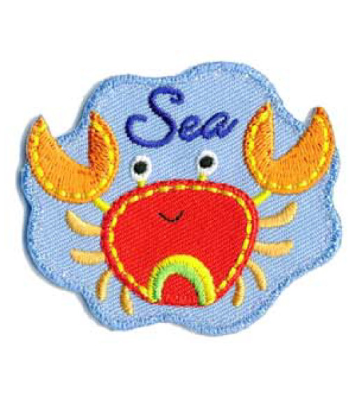 Sea crab iron-on patch 5x4.5cm