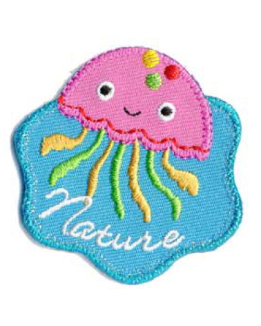 Jellyfish Nature iron-on patch 5x4.5cm