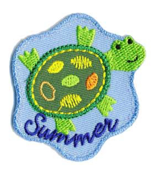 Summer turtle iron-on patch 5x4.5cm