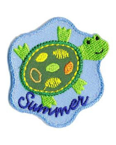 Summer turtle iron-on patch 5x4.5cm