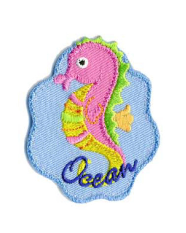 Seahorse Ocean iron-on patch 5x4.5cm
