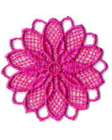 Ecusson thermocollant fleur ajourée rose 3.5x3.5cm