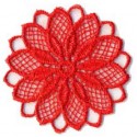Ecusson thermocollant fleur ajourée rouge 3.5x3.5cm