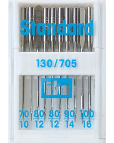 Lot de 5 aiguilles Prym pour machines à coudre 130/705 standard 70-100