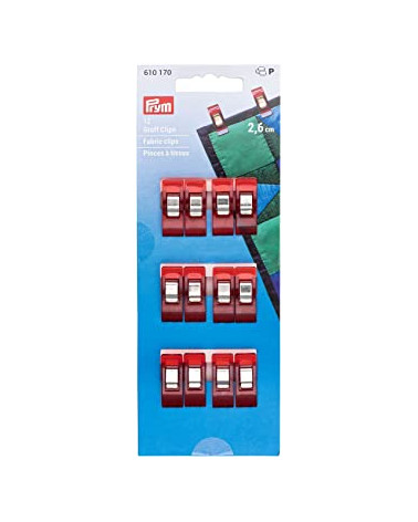Pack of 12 Prym fabric clips 2.6 cm
