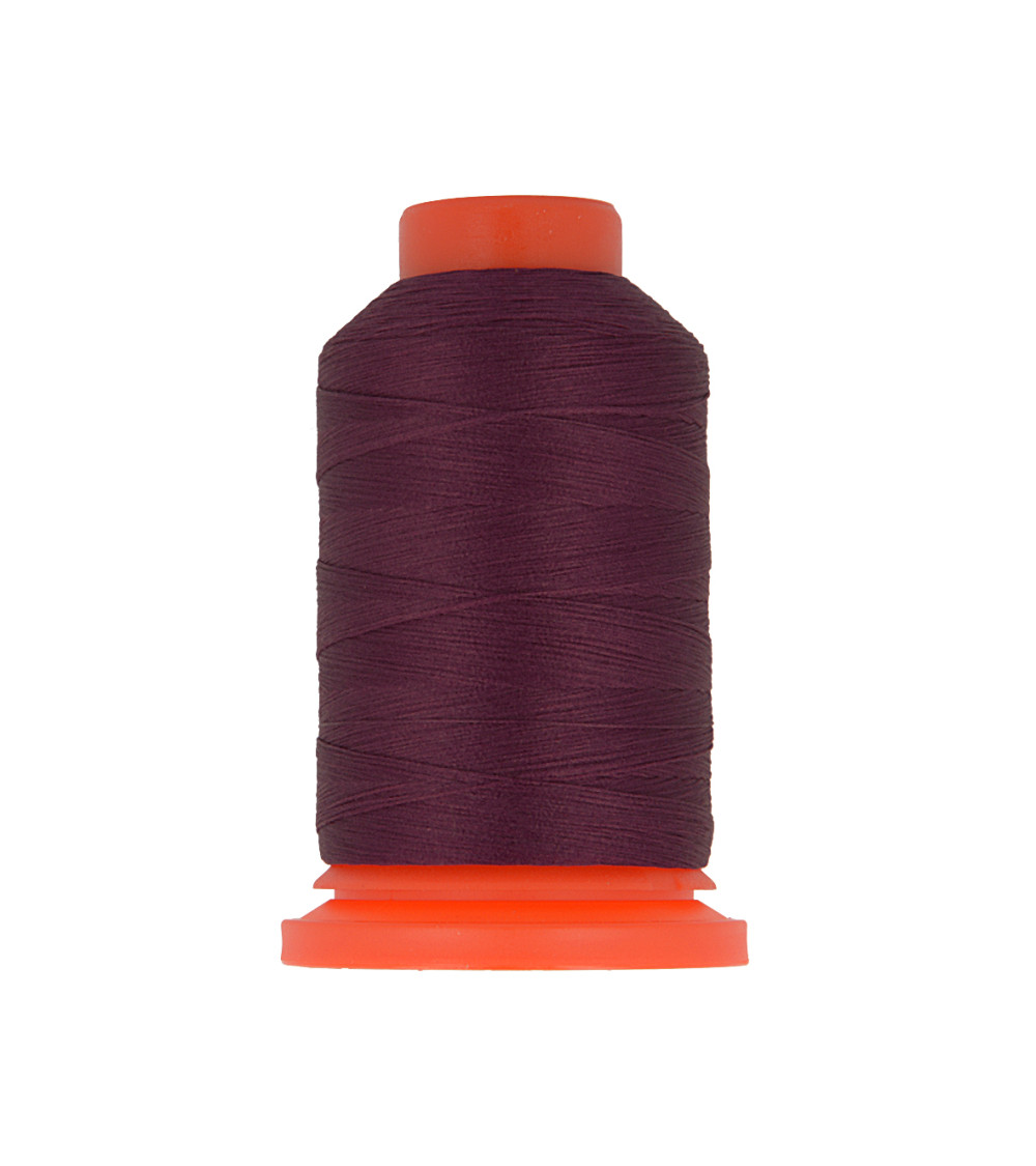 Set of 3 spools of polyester foam thread 1000m made in France for overlocker Burgundy red