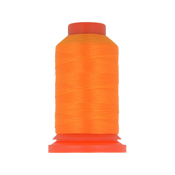 Lot de 3 bobines fil mousse polyester 1000m fabriqué en France pour surjeteuse Orange