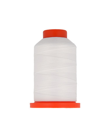 Lot de 3 bobines fil mousse polyester 1000m fabriqué en France pour surjeteuse Blanc