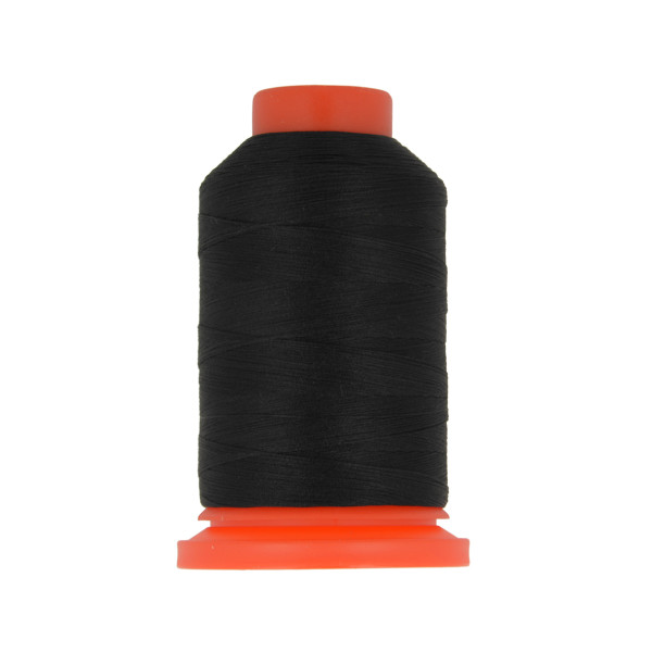 Lot de 3 bobines fil mousse polyester 1000m fabriqué en France pour surjeteuse Noir