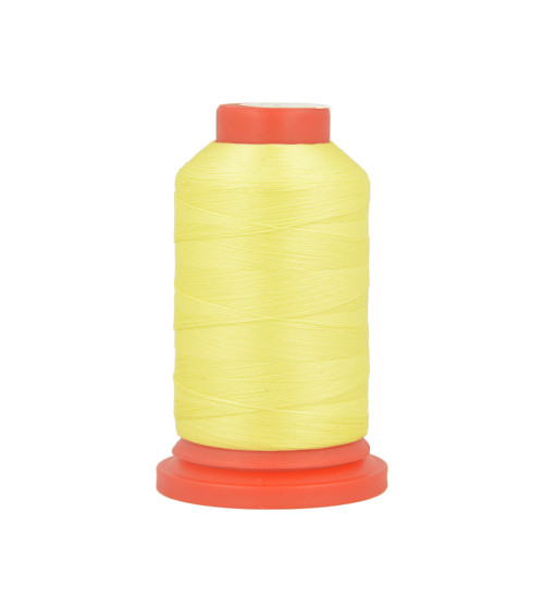 Set of 3 spools of polyester foam thread 1000m made in France for overlocker yellow green