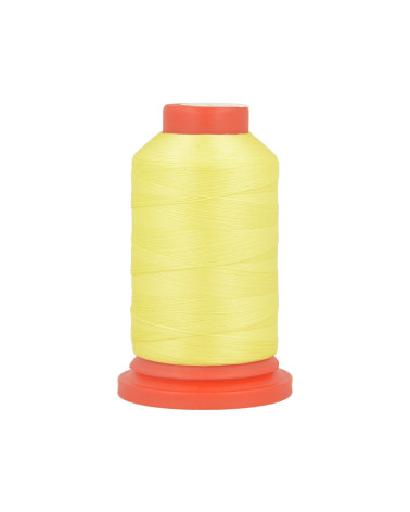 Set of 3 spools of polyester foam thread 1000m made in France for overlocker yellow green