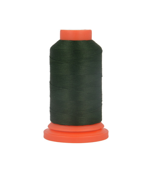 Set of 3 spools of 1000m polyester foam thread made in France for dark green overlockers