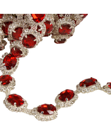 Bobina da 5 metri con treccia di pietra rossa da 15 mm