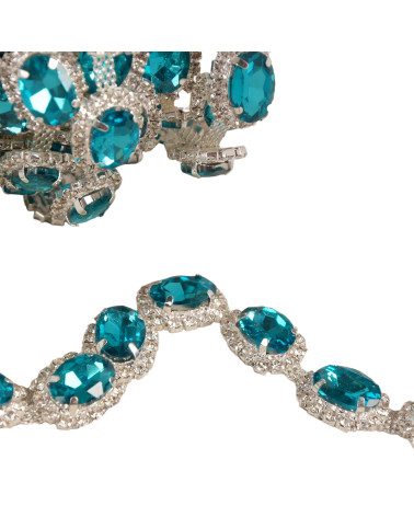 5m reel with 15mm turquoise blue stone braid