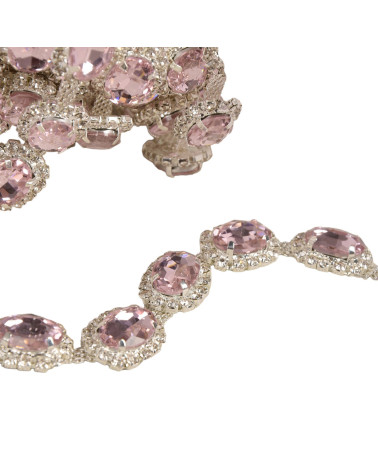 5m reel of 15mm pink stone braid