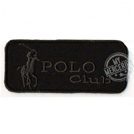 Lot de 3 écussons Polo Club noir thermocollants