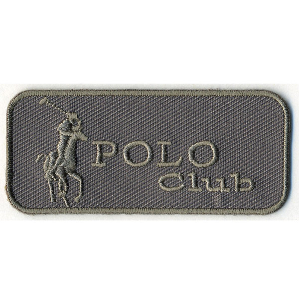 Lot de 3 écussons Polo Club grise thermocollants