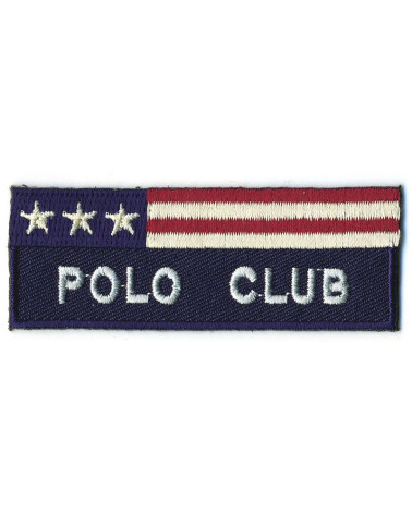 Set of 3 blue Polo Club iron-on patches