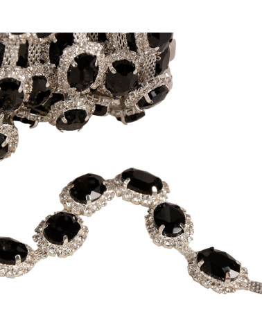 Galon pierres 15mm noir au mètre 