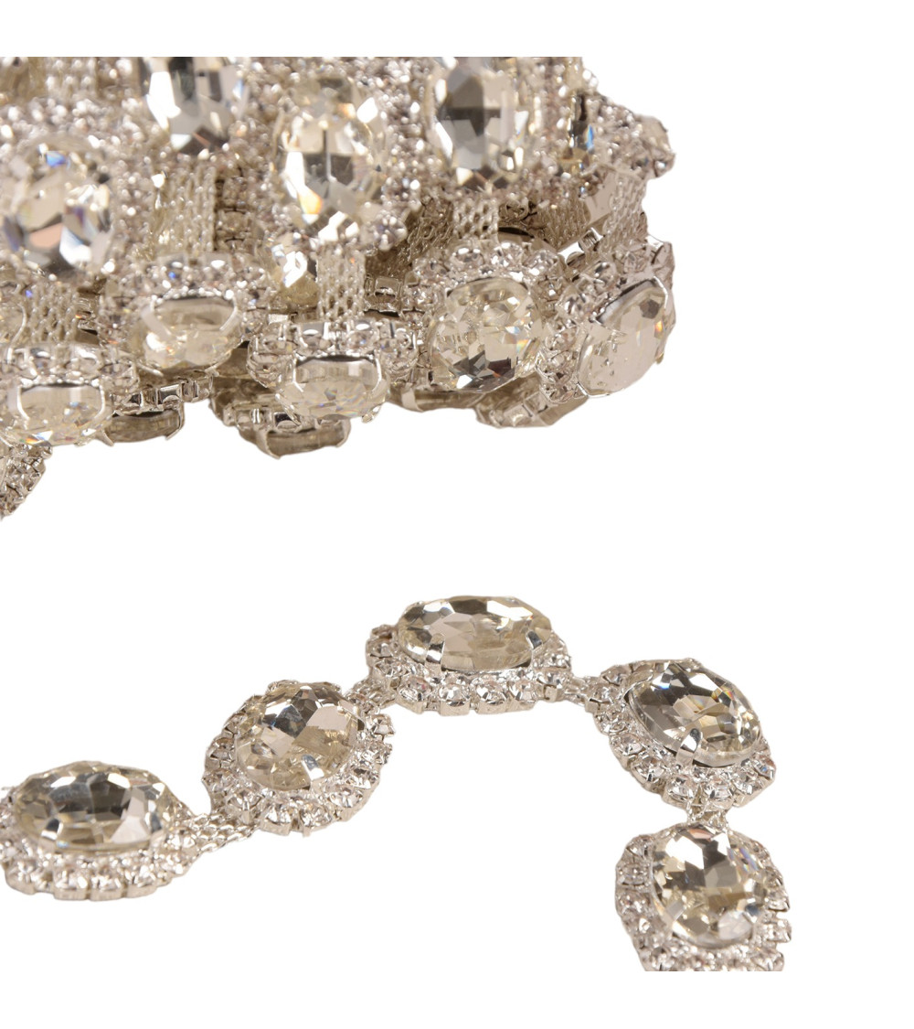 Stone braid 15mm silver per meter