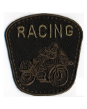 Lot de 3 écussons thermocollants moto Racing noir